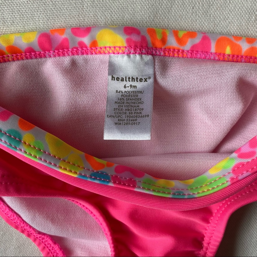 Swimsuit 6 9 Months 2 piece bikini Bathing Suit Bikini Pink EUC Ruffle skirt - Picture 12 of 13